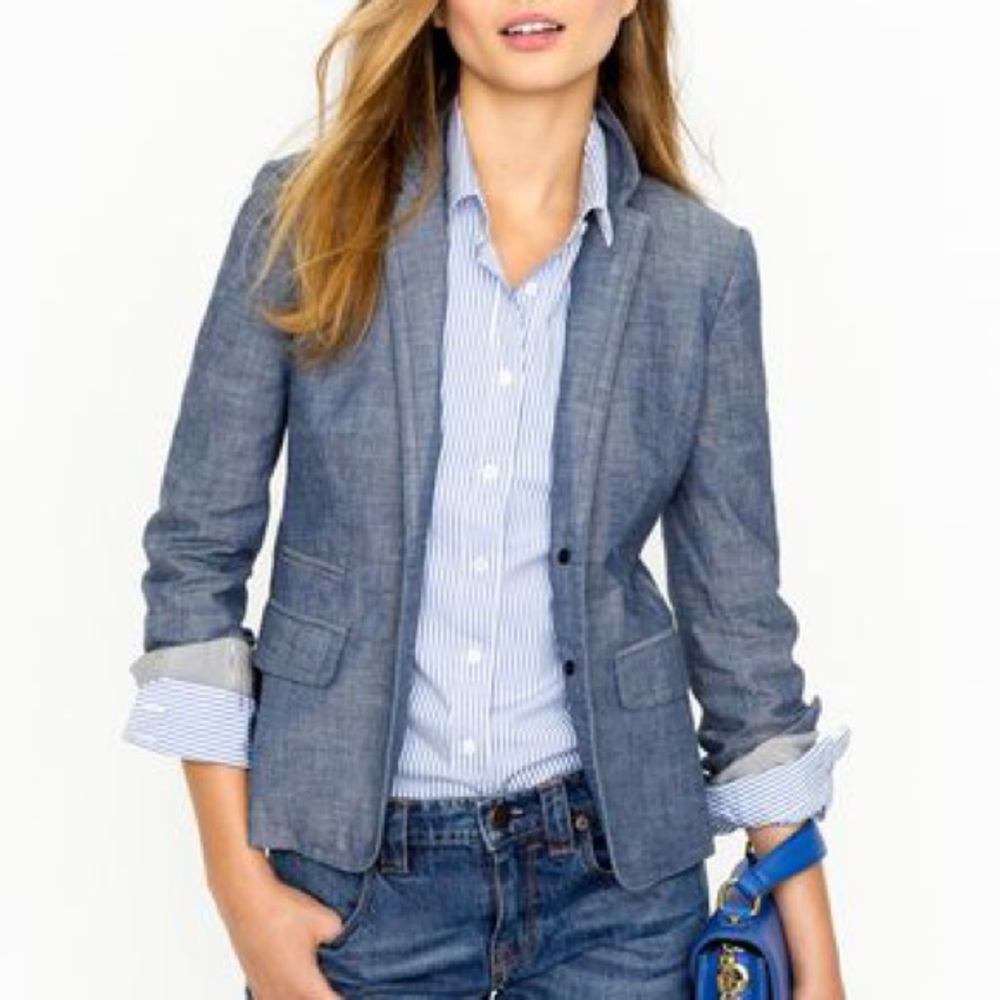 J Crew Jean Chambray Blazer